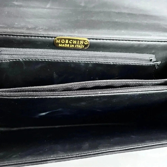 Vintage 90s Moschino Nylon And Leather Crossbody Bag Clutch - Picture 14 of 16